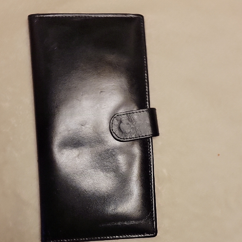 Black Leather Money Clip Wallet - Unbranded